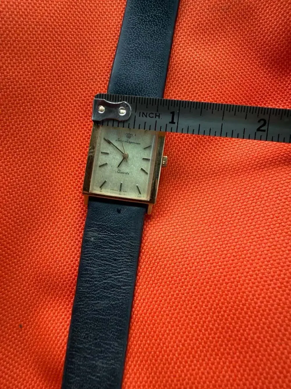 Vintage Jules Jurgensen Gold Tone Rectangular Quartz Tank Watch